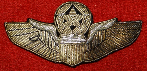 Korean War Period Bullion Wire 3 inch "Command Pilot" Wing