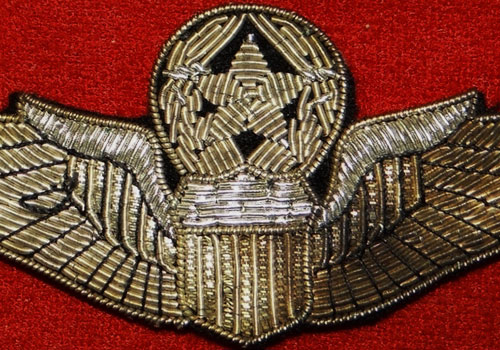 Korean War Period Bullion Wire 3 inch "Command Pilot" Wing