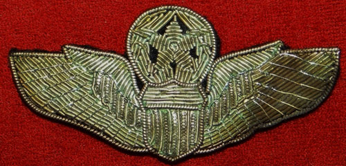 Korean War Period Bullion Wire 3 inch "Command Pilot" Wing