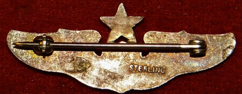 WW II "Senior Pilot" 1-1/2 Inch Pin Back Wing