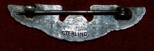 WW II "Navigator" 1-3/8 inch Pin Back Wing