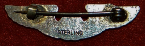 WW II "Navigator" 1-3/8 inch Pin Back Wing