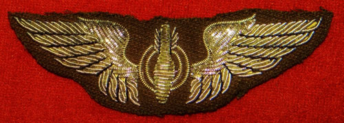 WW II Bullion Wire 3 inch "Bombardier" Wing