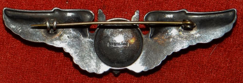 WW II "Aerial Gunner" 3 inch Pin Back Wing