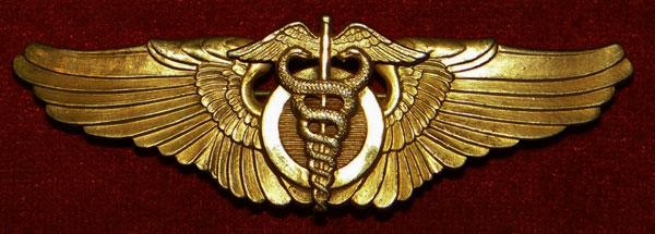 WW II 1943 Gold 3 inch Pin Back "Flight Surgeon" Wing by "Gemsco"