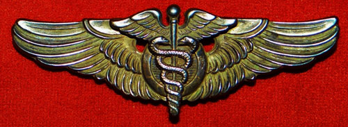 WW II 1943 Gold 3 inch Pin Back "Flight Surgeon" Wing by "AMICO"