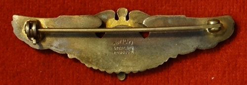 Set of TWO 1943 WW II Gold "Flight Surgeon" 3 & 2 inch Pin Back Wings by "AMICO"