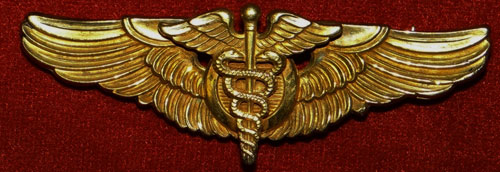 Set of TWO 1943 WW II Gold "Flight Surgeon" 3 & 2 inch Pin Back Wings by "AMICO"