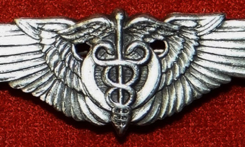 WW II 1944 Set of Two "Flight Surgeon" 3 & 2 inch Pin Back Wings by "A.H. Dondero"