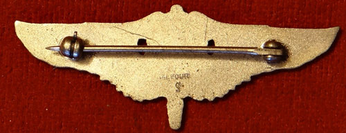 WW II 1944 "Flight Surgeon" 2 inch Pin Back Wing by "Balfour"