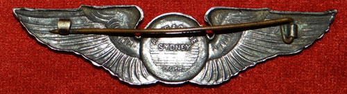 "Angus & Coote" WW II Australian Made "Aircrew" 3 inch Pin Back Wing