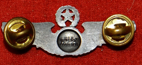 1950-60's Period Sterling "Chief Aircrew" Member 2 inch Clutch Back Wing by Gemsco