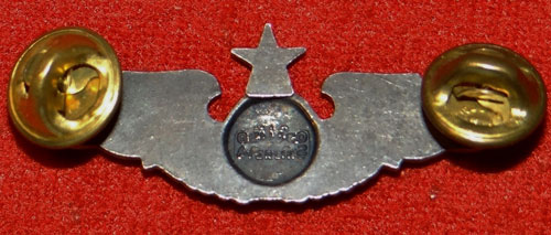1950-60's Period Sterling "Senior Aircrew" 2 inch Clutch Back Wing