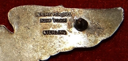 USAF Vietnam Period Sterling 3 inch "Navigator" Clutch Back Wing by "Meyer"