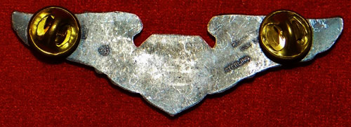 USAF Vietnam Period Sterling 3 inch "Flight Surgeon" Clutch Back Wing by "Meyer"