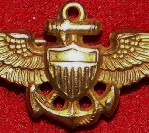 1930's U.S. Navy 1-3/8 inch "Pilot" Wing for Garrison Cap by "Amico"