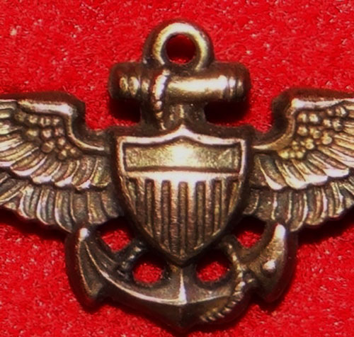 1930's U.S. Navy 1-3/8 inch "Pilot" Wing for Garrison Cap by "Amico"