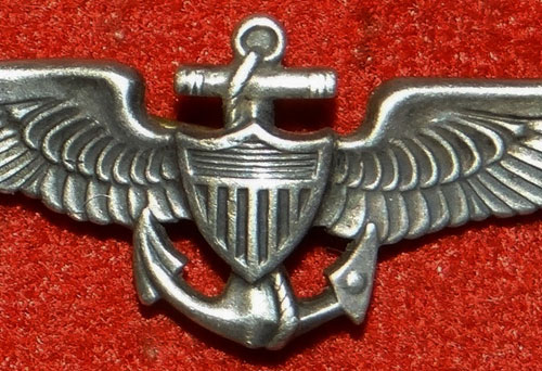 1920's 1-5/8 inch Sterling Navy Observer Wing