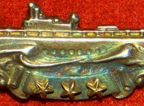 WW II USN Sterling "Submarine Combat Patrol" Badge by "Amico"