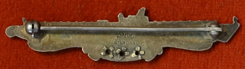 WW II USN Sterling "Submarine Combat Patrol" Badge by "Amico"