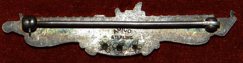 WW II USN Sterling "Submarine Combat Patrol" Badge by "Amico"