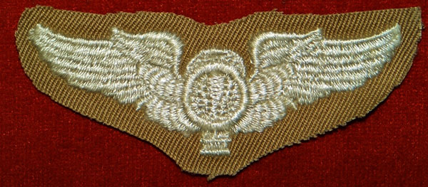 WW II Cloth 3 inch "Balloon Observer" Wing