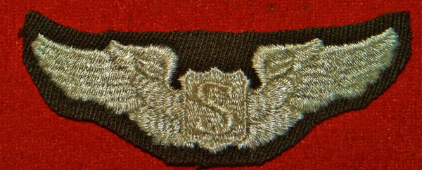 WW II Cloth 3 inch "SERVICE PILOT" Wing