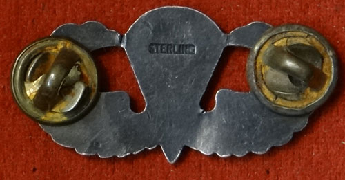 Sterling "PARACHUTIST QULIFICATION" Badge