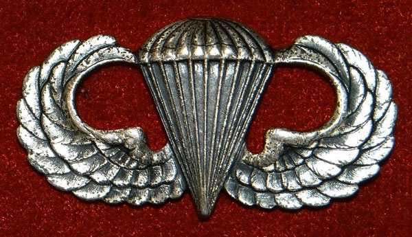 Vietnam Period Sterling Clutch Back "PARACHUTIST QULIFICATION" Badge by "PG"