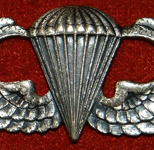 Vietnam Period Sterling Clutch Back "PARACHUTIST QULIFICATION" Badge by "PG"