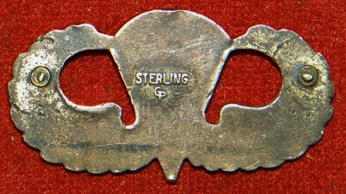 Sterling "PARACHUTIST QULIFICATION" Badge