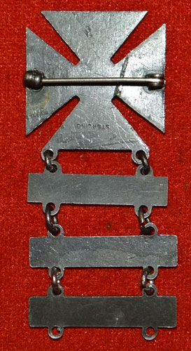 WW II Sterling Pin Back "MARKSMAN" Badge with Three Bars