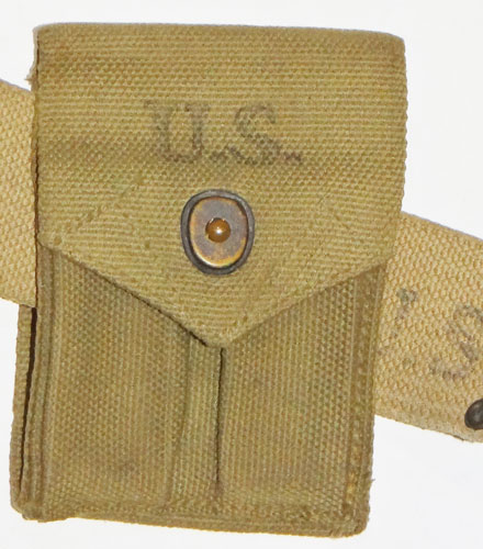 U.S. WW II M-1936 Pistol Belt with Canteen, Holster, Clip Pouch & First Aid Pouch