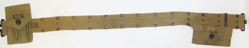 WW II U.S. M-1936 Pistol Belt with Clip Pouch & First Aid Pouch