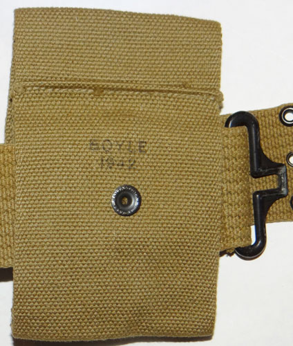 WW II U.S. M-1936 Pistol Belt with Clip Pouch & First Aid Pouch