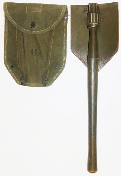 WW II 1945 Dated M-1943 Entrenching Shovel with Web Carrier