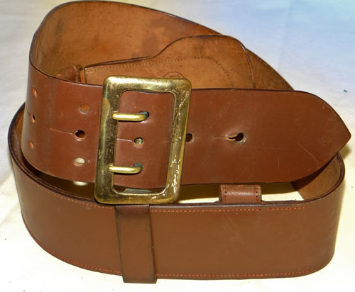 WW II U.S. Army Officer M-1921 Sam Brown Leather Belt