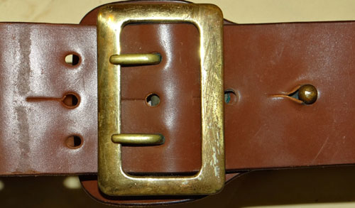 WW II U.S. Army Officer M-1921 Sam Brown Leather Belt