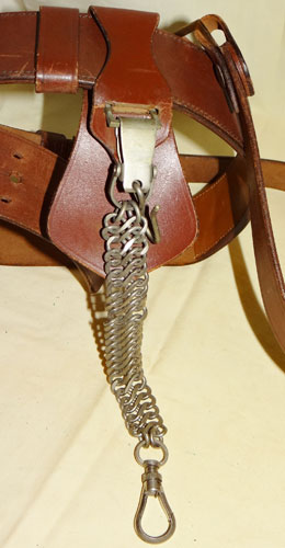 WW II U.S. Army Officers Sam Brown Belt with Cross Strap and Sword Hanger