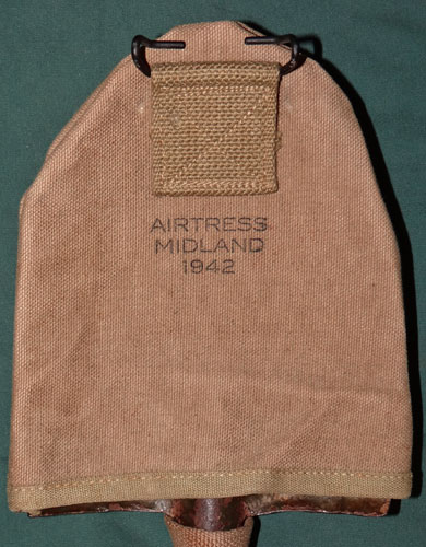 WW II U.S. M-1910 Intrenching Shovel with 1942 Dated Web Carrier