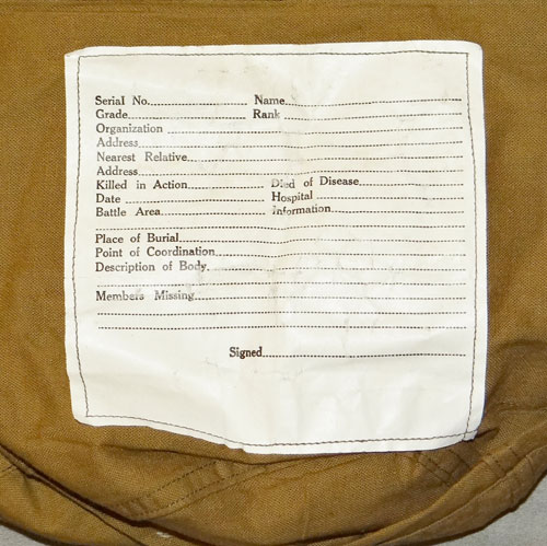 Three WW II Personal Belongings Bags for Killed in Action