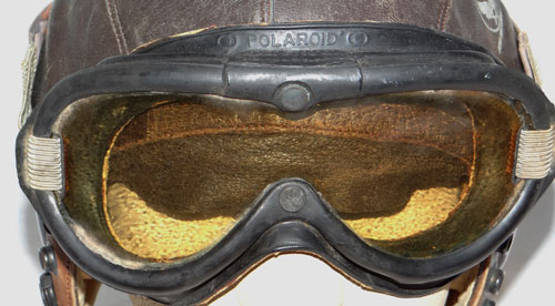 Army Air Force WW II "A-11" Leather Flight Helmet with "B-8" Flying Goggles