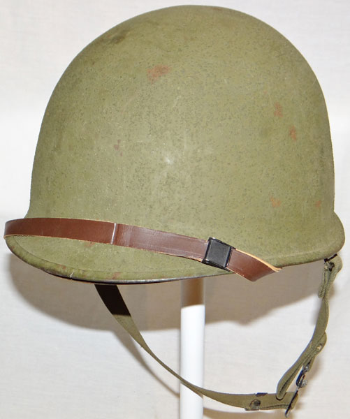 WW II U.S. M-1 Helmet with "Flexible Chinstrap Loops"