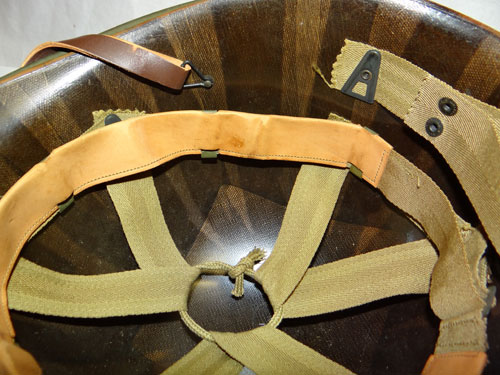 WW II U.S. M-1 Helmet with "Flexible Chinstrap Loops"
