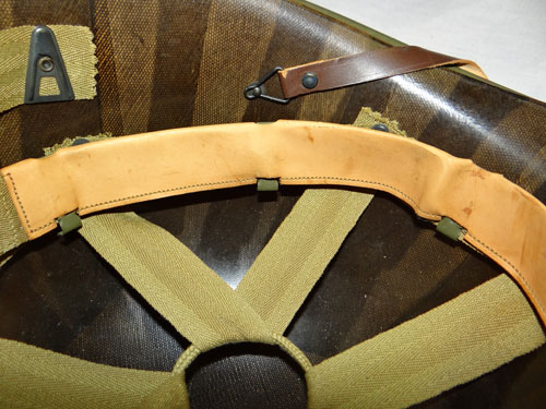WW II U.S. M-1 Helmet with "Flexible Chinstrap Loops"