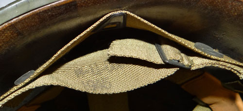 WW II U.S. M-1 Helmet with "Flexible Chinstrap Loops"