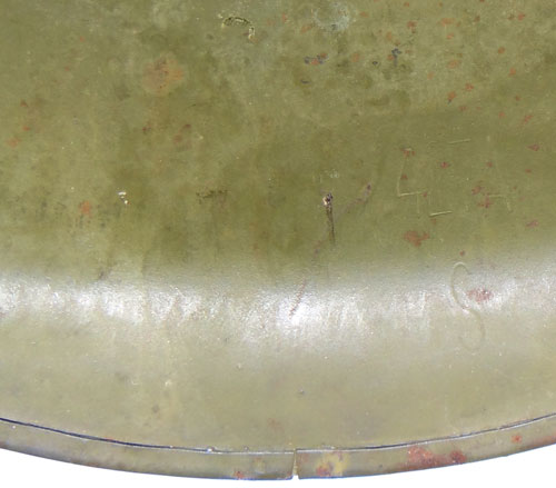WW II U.S. M-1 Helmet with "Flexible Chinstrap Loops"
