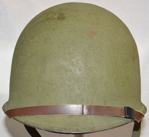 WW II U.S. M-1 Helmet with "Flexible Chinstrap Loops"