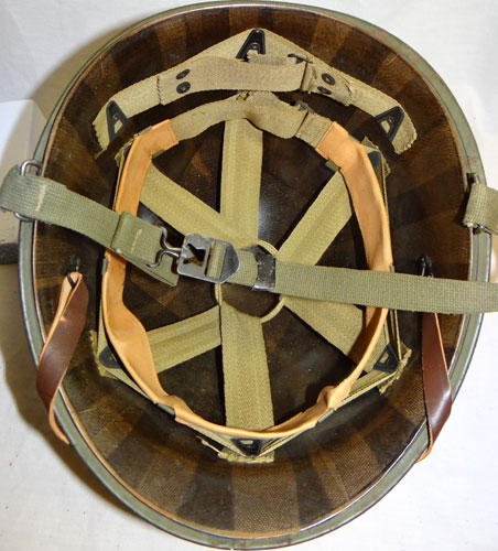 WW II U.S. M-1 Helmet with "Flexible Chinstrap Loops"