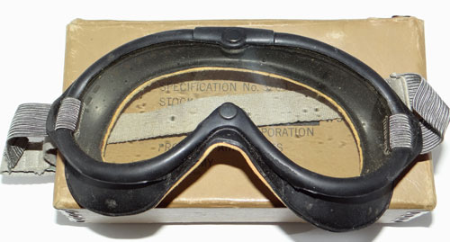 WW II U.S. Army Air Force Type "A-11" Leather Flight Helmet with Goggles